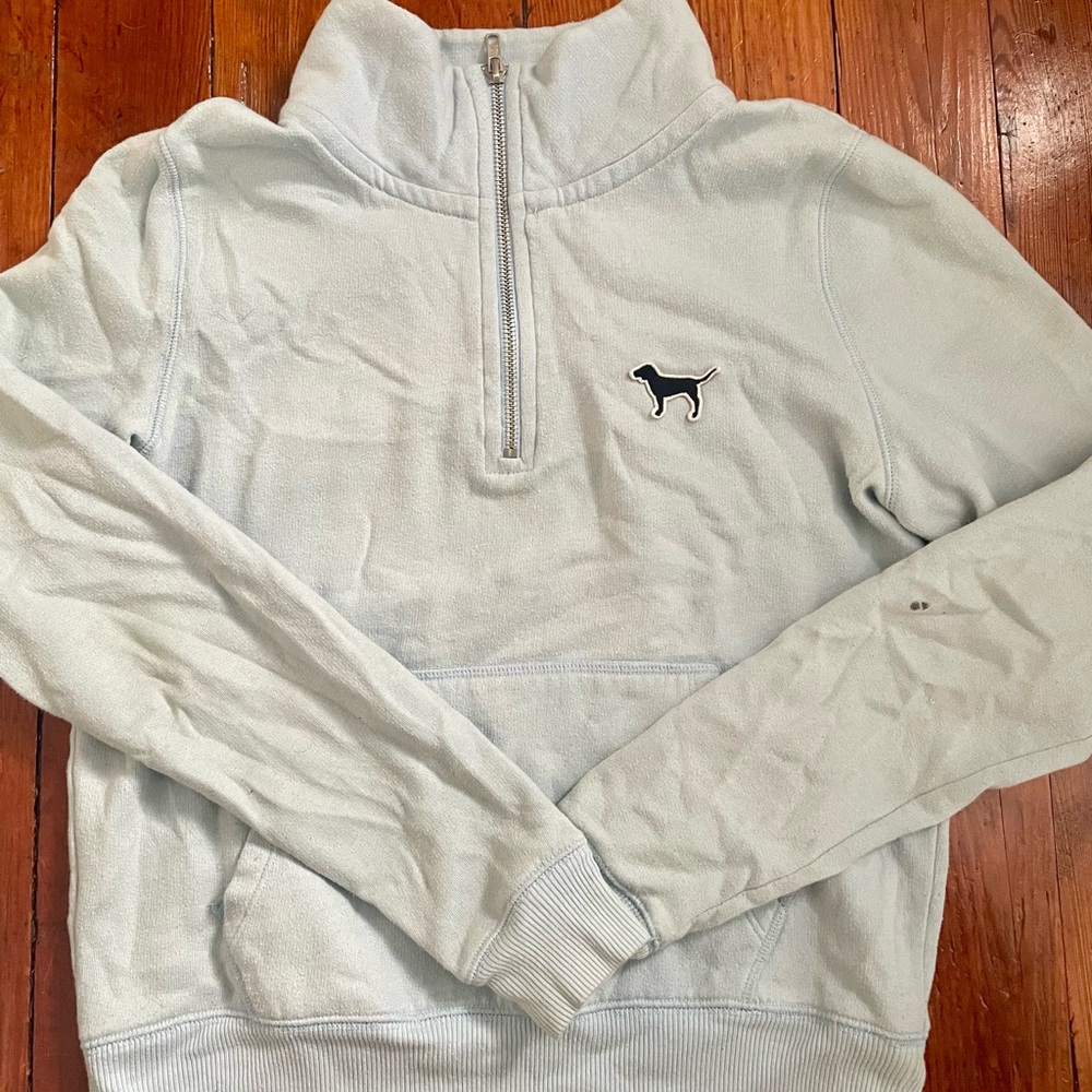 VS Pink Quarter-Zip Sweatshirt.